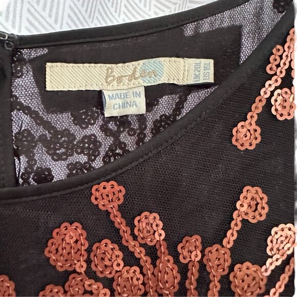 Boden Copper sequin evening/cocktail shift dress - Picture 3 of 5